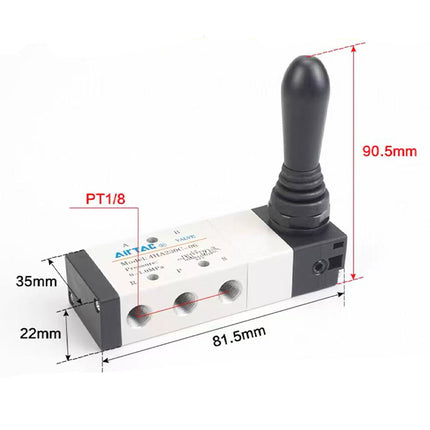 Airtac 4H230E-06: Hand Valve. Toggle Style - 4H230E06