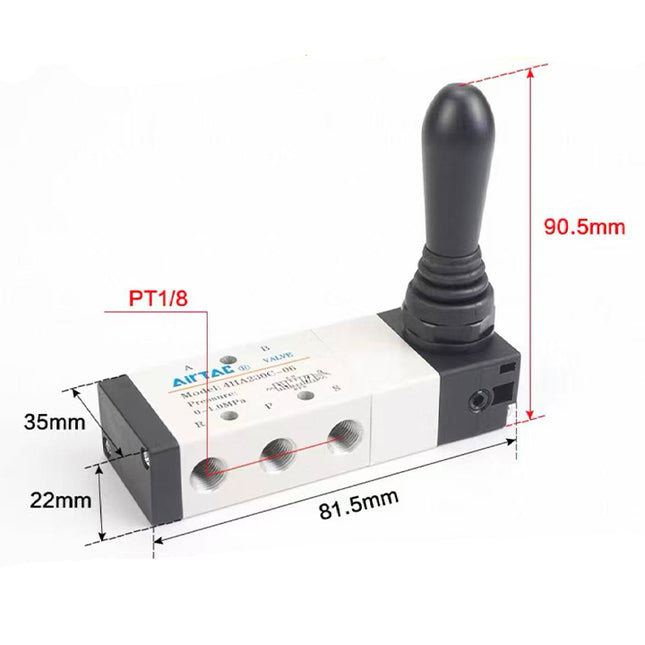 Airtac 4H230E-06: Hand Valve. Toggle Style - 4H230E06