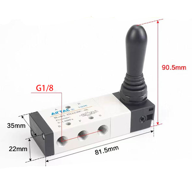Airtac 4H230E-06: Hand Valve. Toggle Style - 4H230E06G