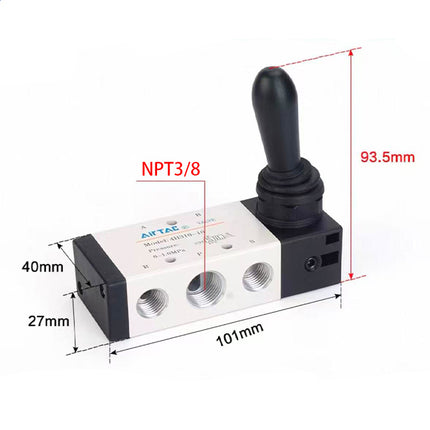 Airtac 4H310-10: Hand Valve. Toggle Style - 4H31010T
