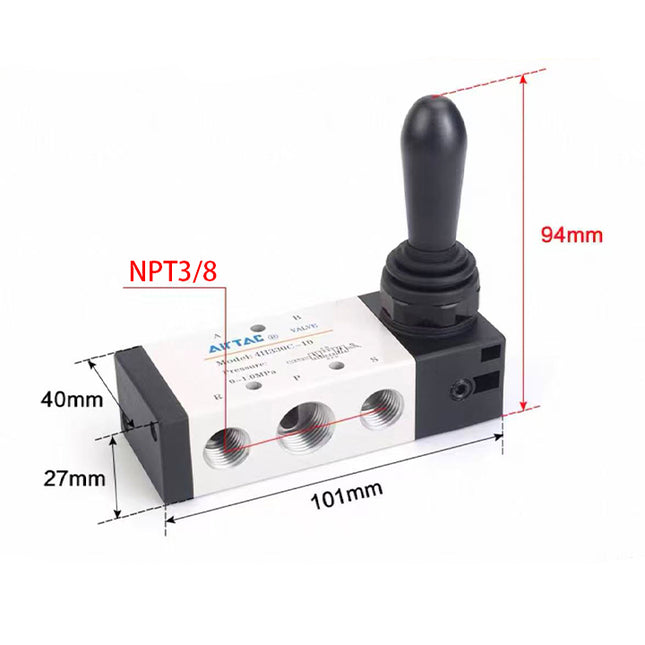 Airtac 4H330C-10: Hand Valve. Toggle Style - 4H330C10T