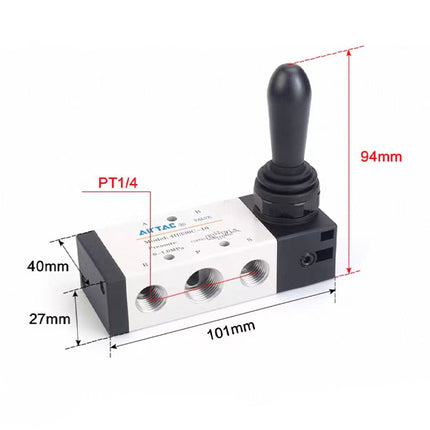 Airtac 4H330E-08: Hand Valve. Toggle Style - 4H330E08