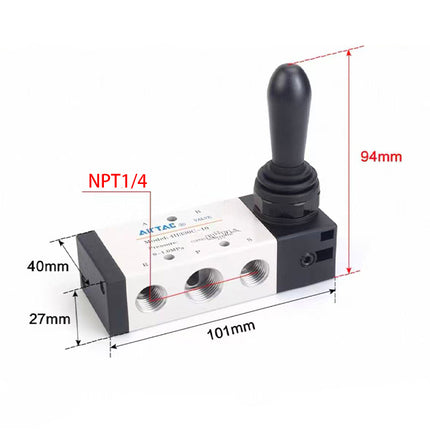 Airtac 4H330E-08: Hand Valve. Toggle Style - 4H330E08T