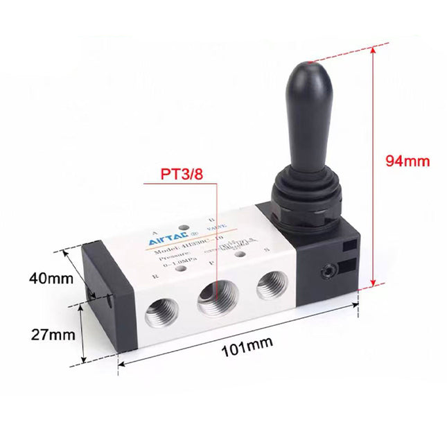 Airtac 4H330E-10: Hand Valve. Toggle Style - 4H330E10