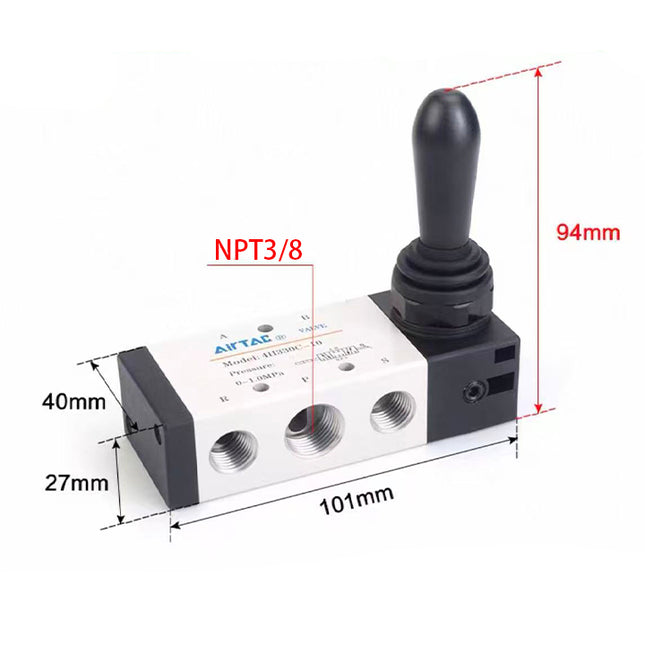 Airtac 4H330E-10: Hand Valve. Toggle Style - 4H330E10T