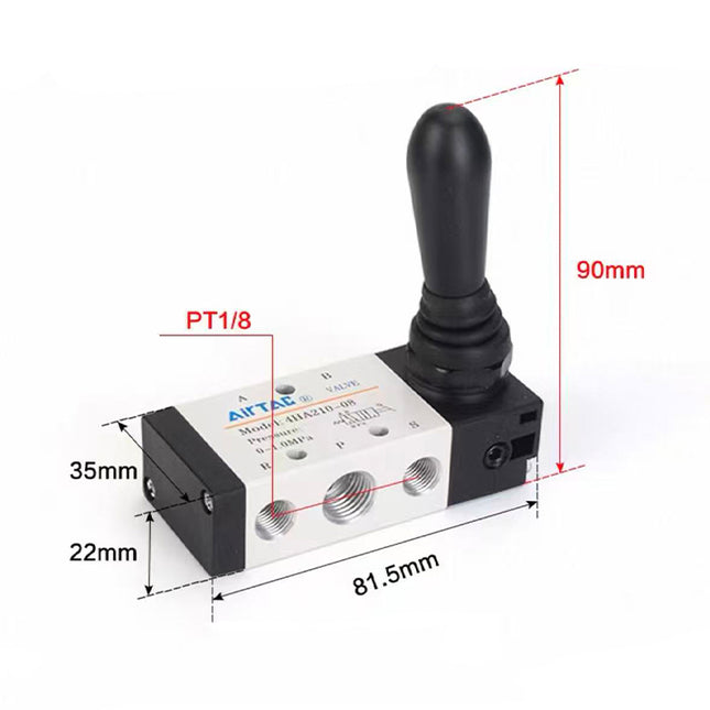Airtac 4HA210-06: Hand Valve. Toggle Style - 4HA21006