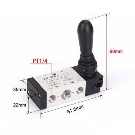 Airtac 4HA210-08: Hand Valve. Toggle Style - 4HA21008