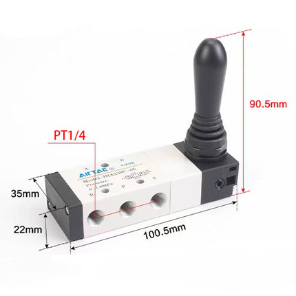 Airtac 4HA230E-08: Hand Valve. Toggle Style - 4HA230E08