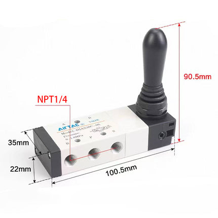 Airtac 4HA230E-08: Hand Valve. Toggle Style - 4HA230E08T