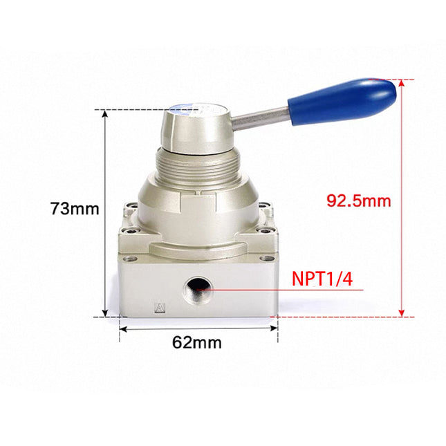 Airtac 4HV210-08: Hand Valve. Rotary Style - 4HV21008T