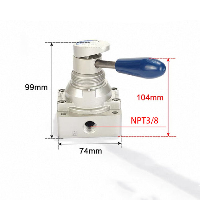 Airtac 4HV310-10: Hand Valve. Rotary Style - 4HV31010LT