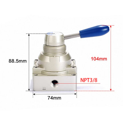 Airtac 4HV310-10: Hand Valve. Rotary Style - 4HV31010T