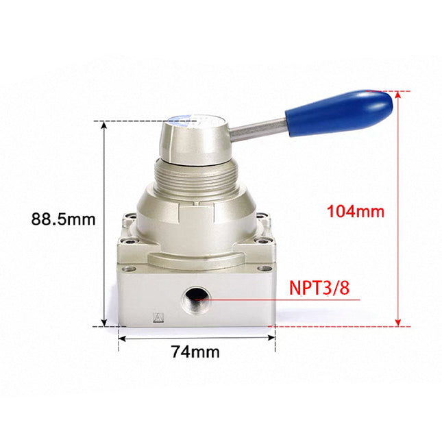 Airtac 4HV310-10: Hand Valve. Rotary Style - 4HV31010T