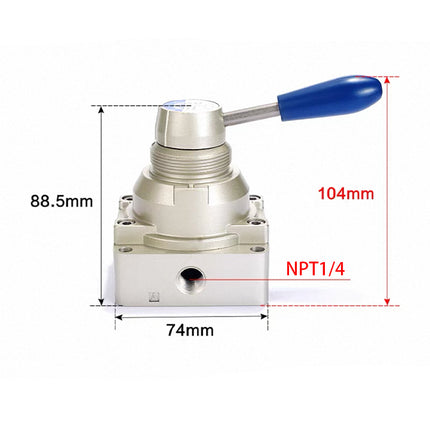 Airtac 4HV330-08: Hand Valve. Rotary Style - 4HV33008T