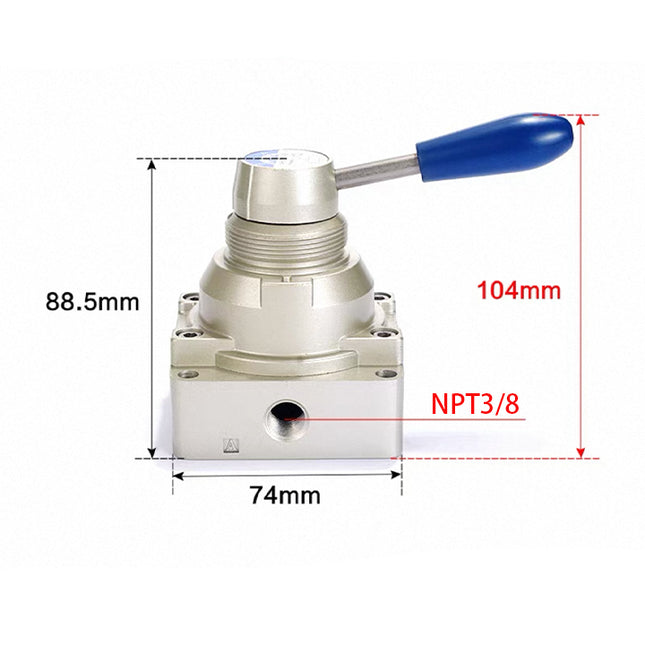 Airtac 4HV330-10: Hand Valve. Rotary Style - 4HV33010T