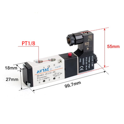 Airtac 4V110-06: Solenoid Air Valve - 4V11006B