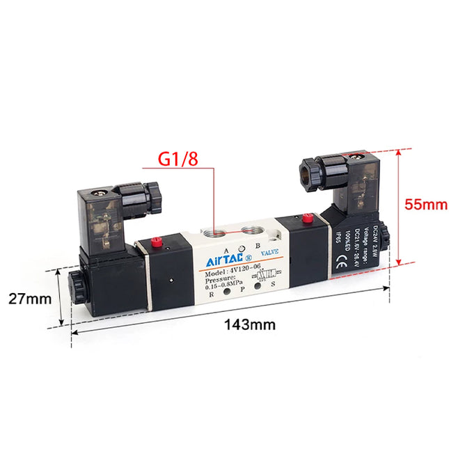 Airtac 4V120-06: Solenoid Air Valve - 4V12006BG