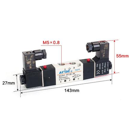 Airtac 4V120-M5 Solenoid Air Valve(5/2,5/3 way) - 4V120M5B