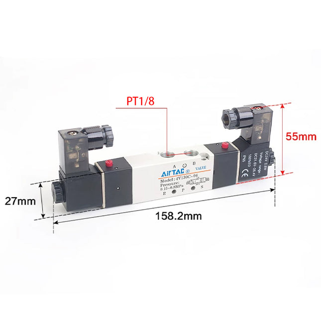 Airtac 4V130P-06: Solenoid Air Valve - 4V130P06F