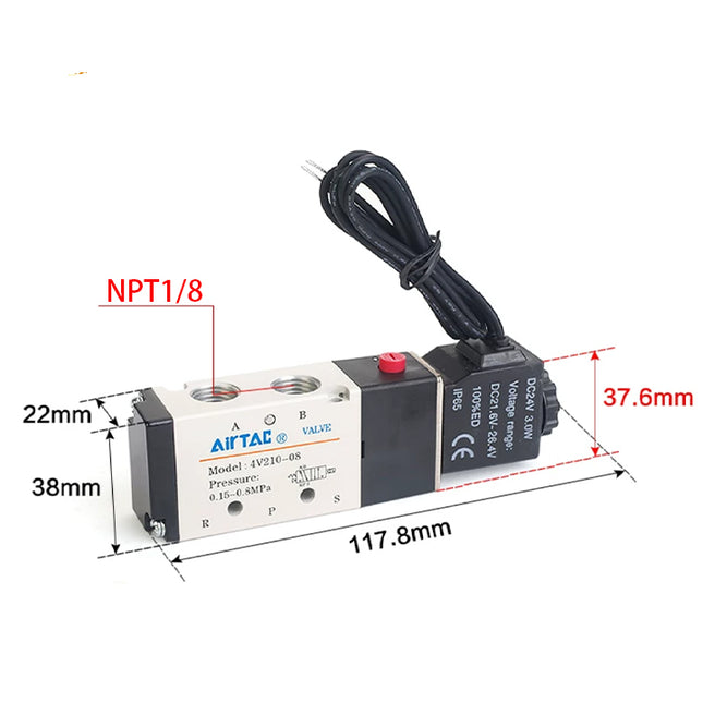 Airtac 4V210-06: Solenoid Air Valve - 4V21006EIT