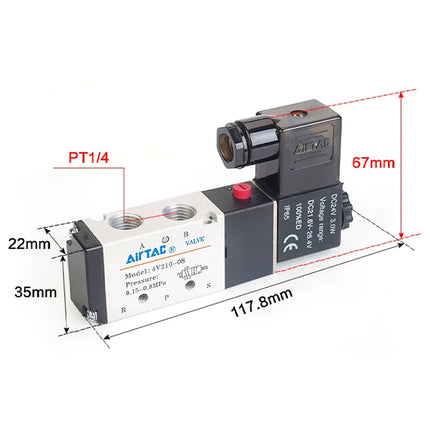 Airtac 4V210-08: Solenoid Air Valve - 4V21008A