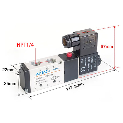 Airtac 4V210-08: Solenoid Air Valve - 4V21008AT