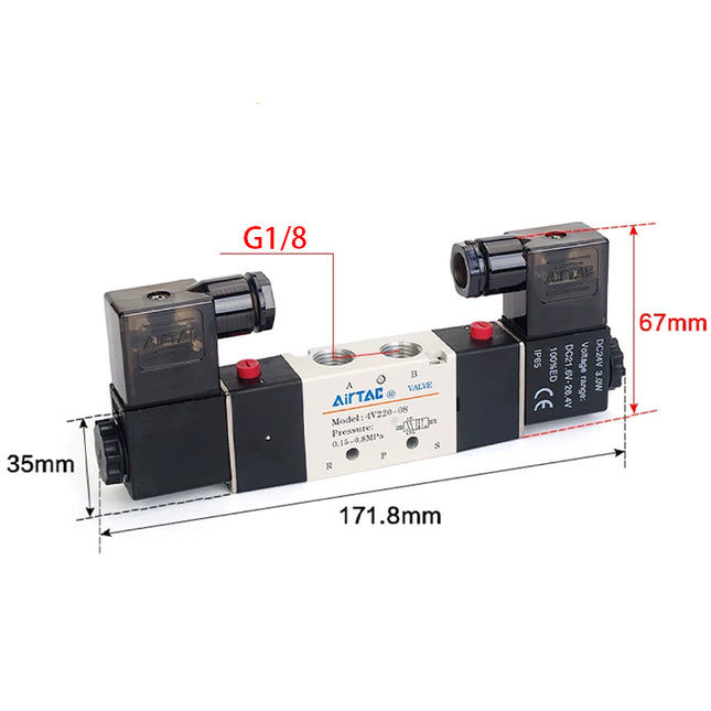 Airtac 4V220-06: Solenoid Air Valve - 4V22006AG