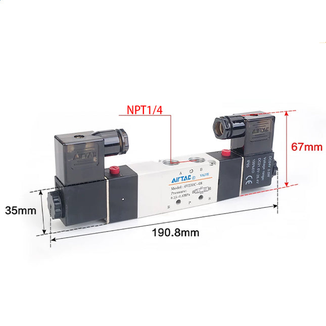 Airtac 4V230C-08: Solenoid Air Valve - 4V230C08AT