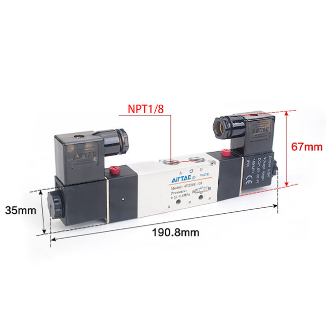 Airtac 4V230P-06: Solenoid Air Valve - 4V230P06AT