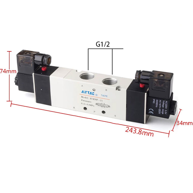 Airtac 4V430P-15: Solenoid Air Valve - 4V430P15AG