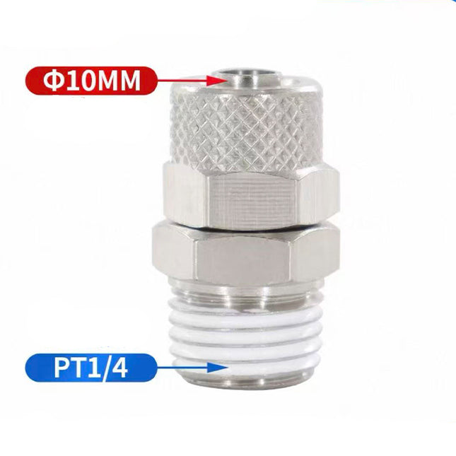 Airtac  All copper quick plug-in, lock nut series: ABC lock nut through terminal  - ABC10-02