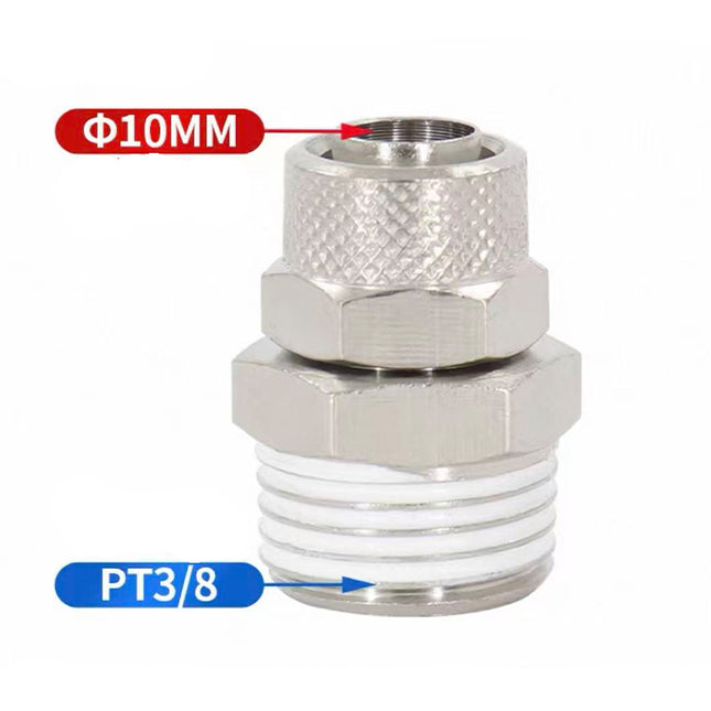 Airtac  All copper quick plug-in, lock nut series: ABC lock nut through terminal  - ABC10-03