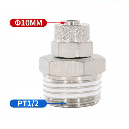 Airtac  All copper quick plug-in, lock nut series: ABC lock nut through terminal  - ABC10-04-A