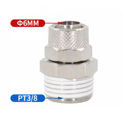 Airtac  All copper quick plug-in, lock nut series: ABC lock nut through terminal  - ABC6-03-A
