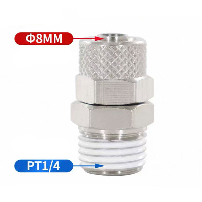 Airtac  All copper quick plug-in, lock nut series: ABC lock nut through terminal  - ABC8-02