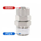 Airtac  All copper quick plug-in, lock nut series: ABC lock nut through terminal  - ABC8-02-A