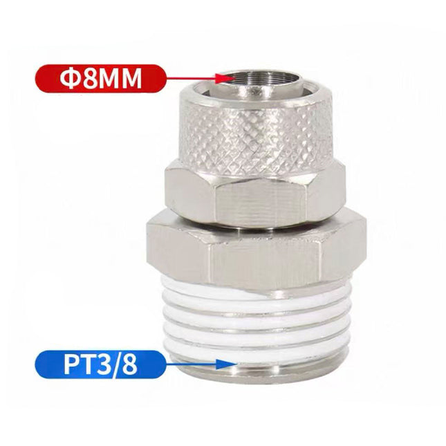 Airtac  All copper quick plug-in, lock nut series: ABC lock nut through terminal  - ABC8-03