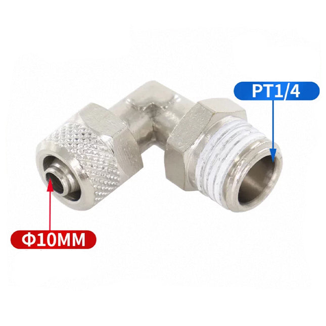 Airtac  All copper quick plug-in type, lock nut type series: ABL lock nut right angle terminal  - ABL10-02