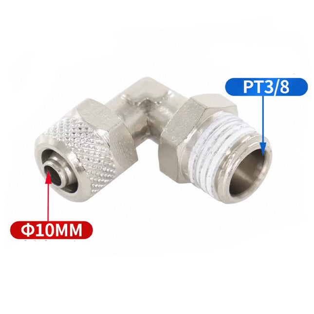 Airtac  All copper quick plug-in type, lock nut type series: ABL lock nut right angle terminal  - ABL10-03