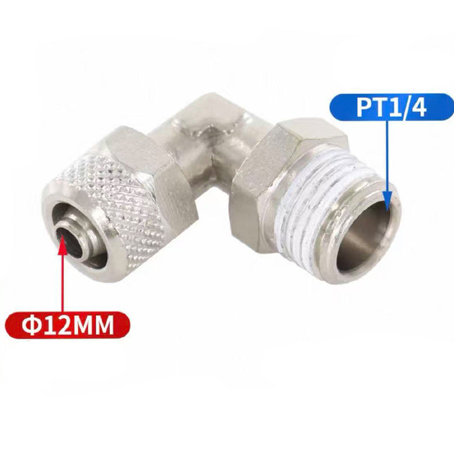 Airtac  All copper quick plug-in, lock nut series: ABC lock nut through terminal  - ABC12-02-A