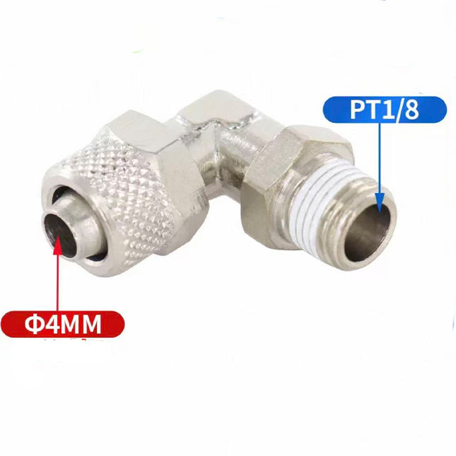 Airtac  All copper quick plug-in type, lock nut type series: ABL lock nut right angle terminal  - ABL4-01