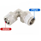 Airtac  All copper quick plug-in type, lock nut type series: ABL lock nut right angle terminal  - ABL6-02-A