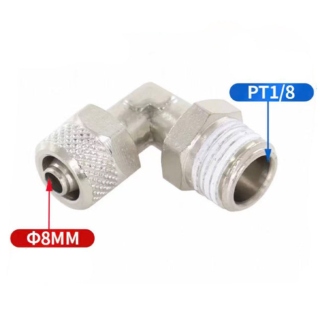 Airtac  All copper quick plug-in type, lock nut type series: ABL lock nut right angle terminal  - ABL8-01-A