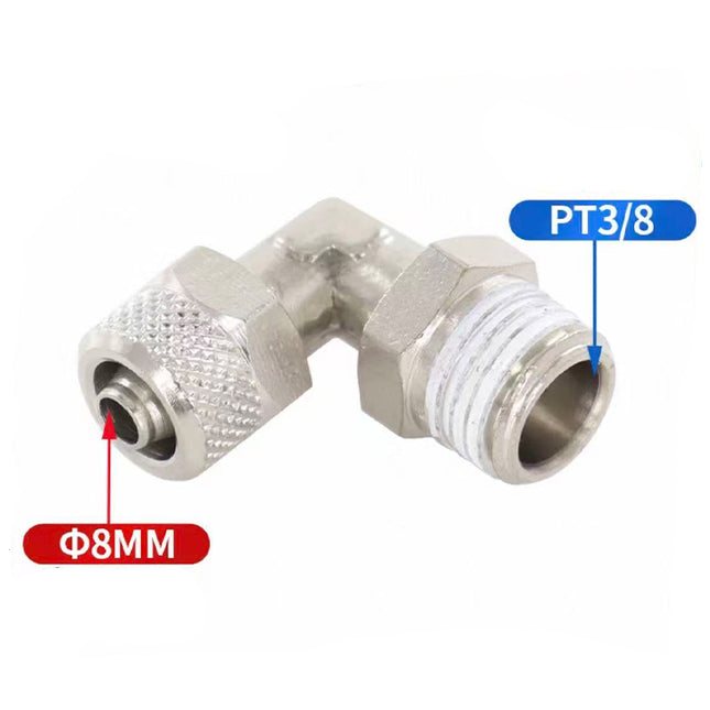 Airtac  All copper quick plug-in type, lock nut type series: ABL lock nut right angle terminal  - ABL8-03-A