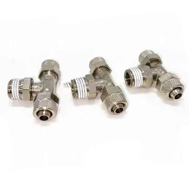 Airtac  All copper quick plug-in type, lock nut type series: ABT lock nut positive tee terminal  - ABT10-02-A