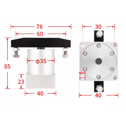 Airtac  ACK series: corner cylinder  - ACKDR25X90