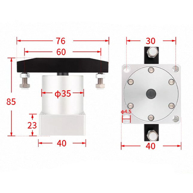 Airtac  ACK series: corner cylinder  - ACKDL25X90