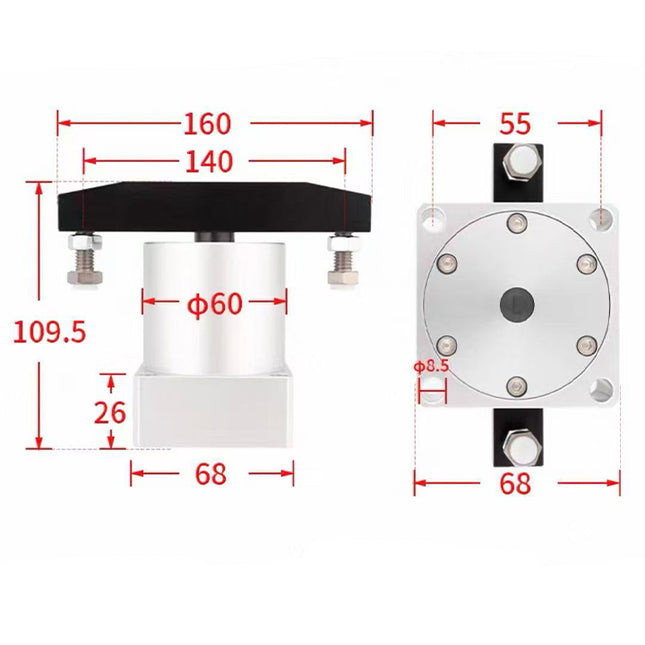 Airtac  ACK series: corner cylinder  - ACKDL50X90