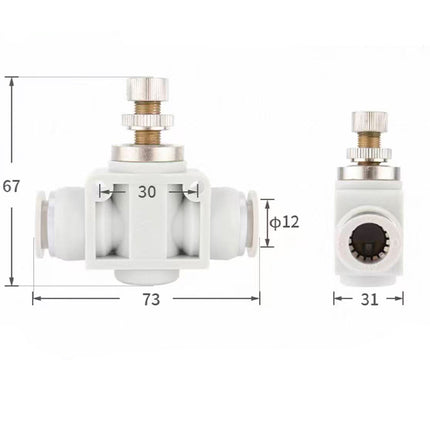Airtac  Pipe-connected one-way throttle valve  - ASA12