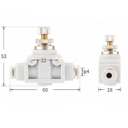 Airtac  Pipe-connected one-way throttle valve  - ASA4
